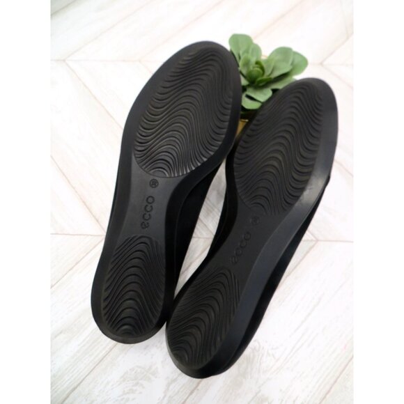 NEW! ECCO Touch Ballerina 2.0 Flats Suede Leather Black SZ 8 - Picture 9 of 10